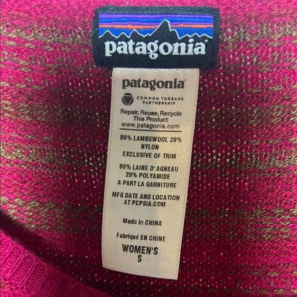 Patagonia Rios Secret Raspberry Lambswool Shirt Dress Size Small Mini Boho Cute - Picture 3 of 11